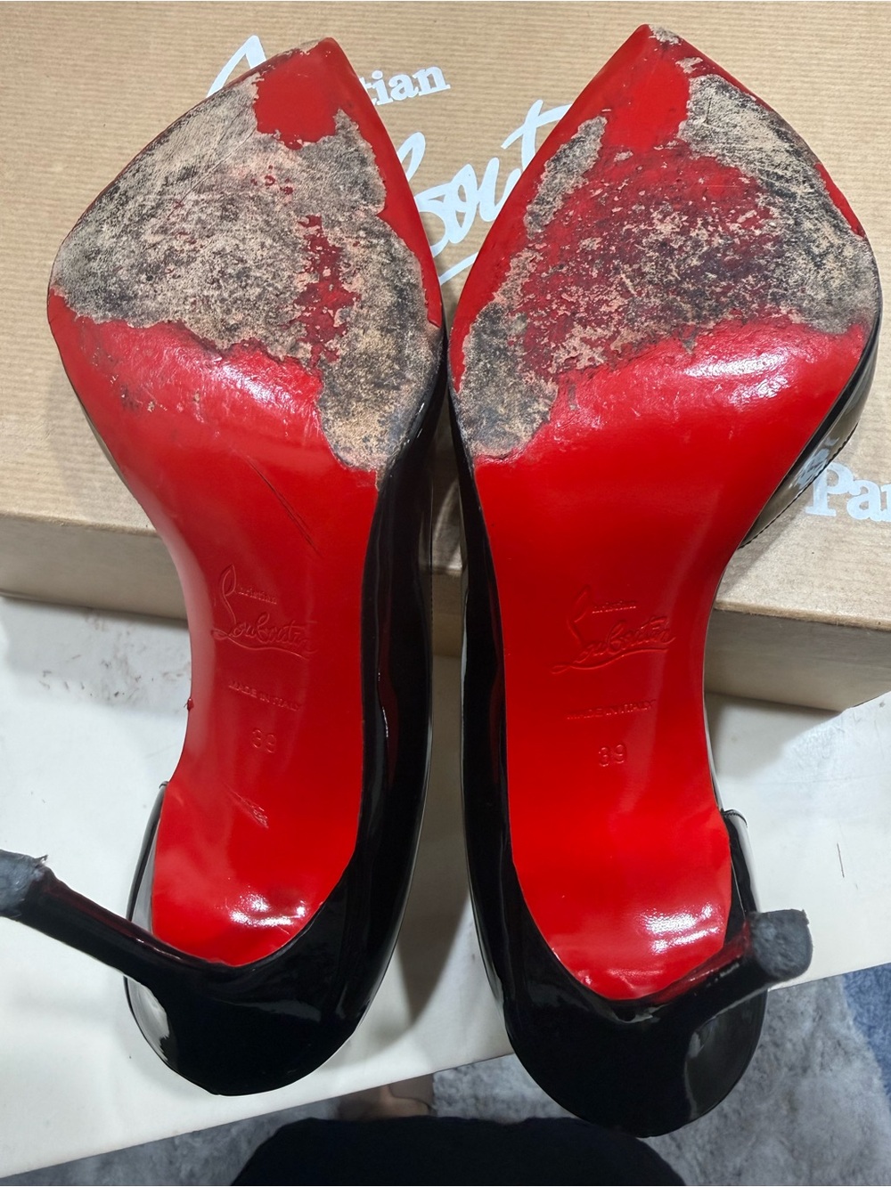 Christian Louboutin Iriza Black Patent Pointed-Toe Stiletto Pumps - Picture 11 of 14